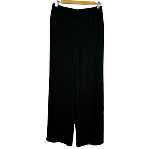 Valentino Roma Black Wool Silk Wide Leg Pants Women Size 44 Resort Wear Cruise